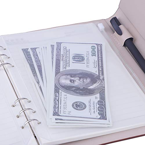 Antner-12-PCS-Binder-Pockets-Binder-Zipper-Folders-for-6-Ring-Notebook-Binder-Waterproof-PVC-Pouch-Document-Filing-Bags