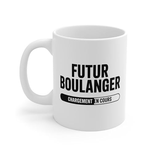 Teecustom Mug Futur Boulanger – Tasse Céramique 325ml « Chargement en cours » – Idée Cadeau Étudiant Boulangerie, Pâtisserie