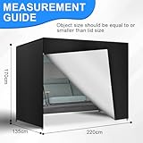 AOOWU 3 Seater Garden Swing Seat Cover, Waterproof Heavy Duty Oxford Fabric Swing Chair Covers, Windproof Anti-UV, Large Outdoor Garden Hammock Cover with Zips, 220x170x135cm, Black - Image 2