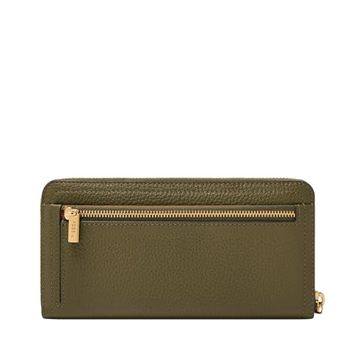 Image of Fossil Women's Logan Leather RFID-Blocking Zip Around Clutch Wallet with Wristlet Strap for Women