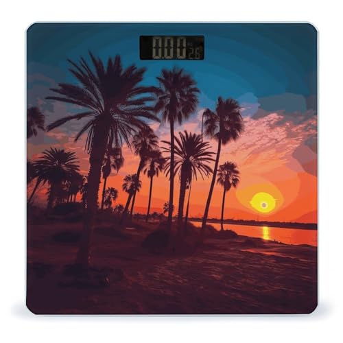 Báscula Digital de Baño Palm Tree Sunset con Plataforma Amplia miniatura 1