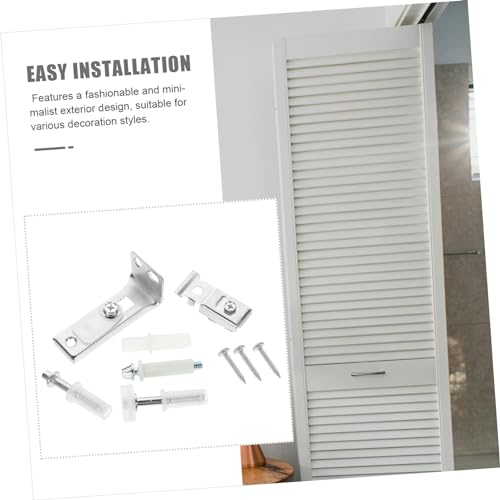 Kit de reparación para puerta plegable con riel deslizante, plata | Aleación de aluminio, pivotes superiores y riel guía, operación suave, para hogares y centros comerciales miniatura 7