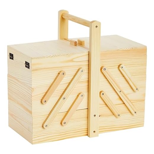 Juvale Wooden Sewing Box with 3 Tier Drawers (12.5 x 8.25 Inches)