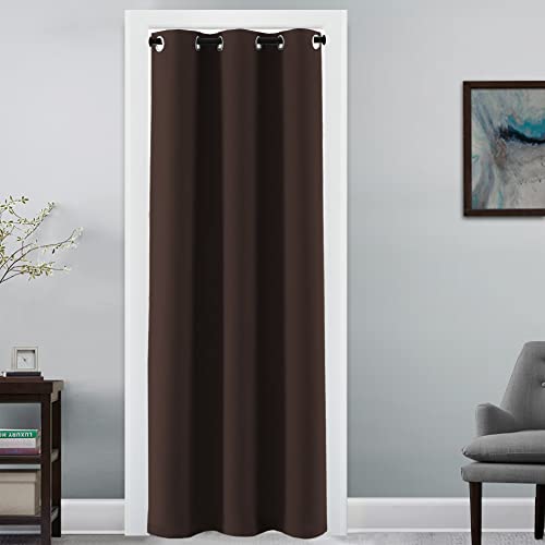 Image of H.VERSAILTEX Doorway Curtain Blackout Closet Door Curtain Room Divider Window Treatment Curtain for Bedroom Thermal Insulated Privacy Drape Soundproof Grommet, 42 x 80 inches, 1 Panel, Chocolate Brown