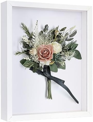 Califortree 11x14 Large Shadow Box Frame - Memory Box Display Case for Memorabilia Flower Awards Medals Wedding Photos and Keepsake, White