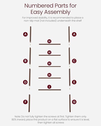فاساجيل سلم بطانية مزخرف بنمط ريفي لغرفة المعيشة، رف سلم من 5 طبقات، رف سلم للتخزين والديكور، بني نبيتي ULLS018T51