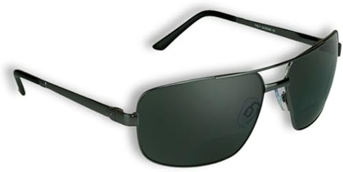 proSPORT Gafas de sol bifocales polarizadas de aviador cuadrado para hombres. Lectores de línea casi invisibles