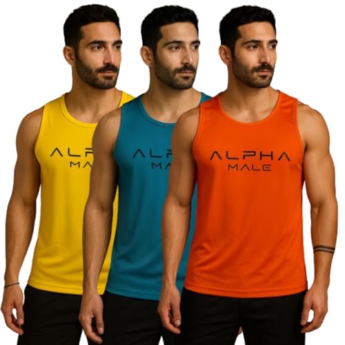 Image of Pack of 2 Sando For Men Men's Sleeveless Round Neck Vest - Pack of 2, Polyester Fabric, Quick Dry Gym & Casual Wear Gym Fit