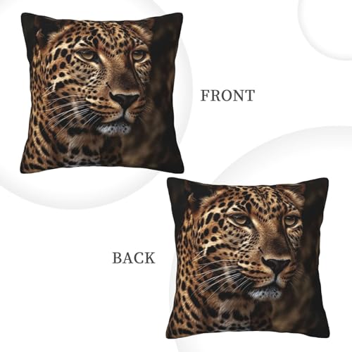 Housses de coussin décoratives léopard marron velours côtelé lit canapé - 5