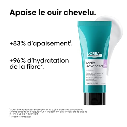 L'OREAL PROFESSIONNEL - Traitement Apaisant Intense Anti-Inconfort Scalp Advanced - Homme & Femme - +83 % d'Apaisement du Cuir Chevelu - Tous Types de Cheveux & Cuirs Chevelus Sensibles - 200 ml