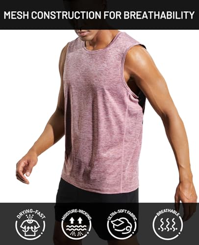 Image of MIER Men's Sleeveless Tank Top Dry Fit Workout Muscle Tee Shirt for Running Athletic Gym Sports Training, Moisture Wicking