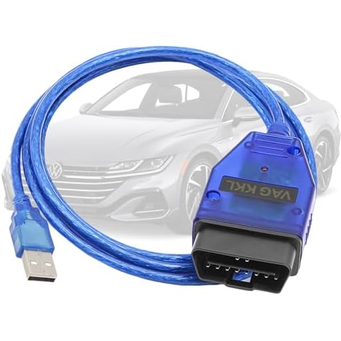 VAG KKL 409.1 USB Cable with Original FTDI FT232RL Chip for VW,Audi,Seat,Volkswagen and Skoda Vehicles from 1996 and Later, Car ECU Scan Tool OBD2 to USB Cable for VAG-COM Windows Diagnostic Software Cover