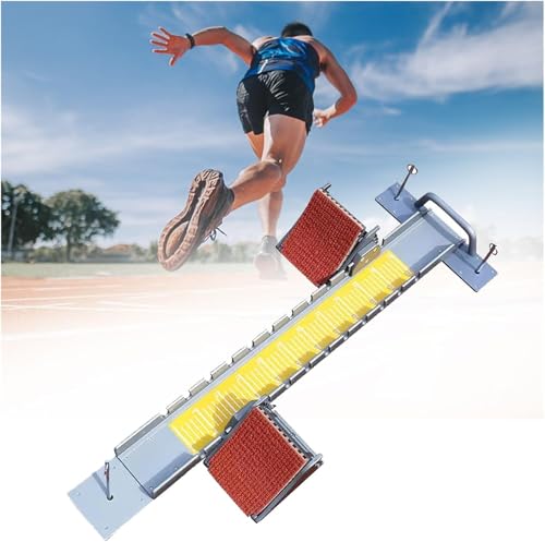 Blocco di partenza in lega di alluminio, pedale regolabile con maniglia portatile per competizioni su pista e campo