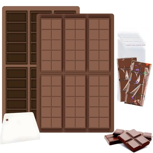 Moule Tablette Chocolat, 2 Pièces Moule Tablette Chocolat Dubai, moule silicone tablette de chocolat, pour la Fabrication de Chocolats, Gelées, Pâtisseries et Confiseries