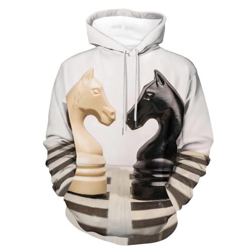 Sweats à capuche échecs manche longue hoody sweatshirt pull pour homme femme taille S