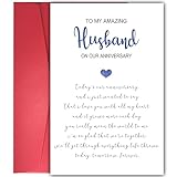 YIWANSIN Romantic Poem Anniversary Card for Husband, To My Amazing Husband On Our Anniversary Card, Heartfelt Husband Anniversary Card, Wedding Anniversary for Husband