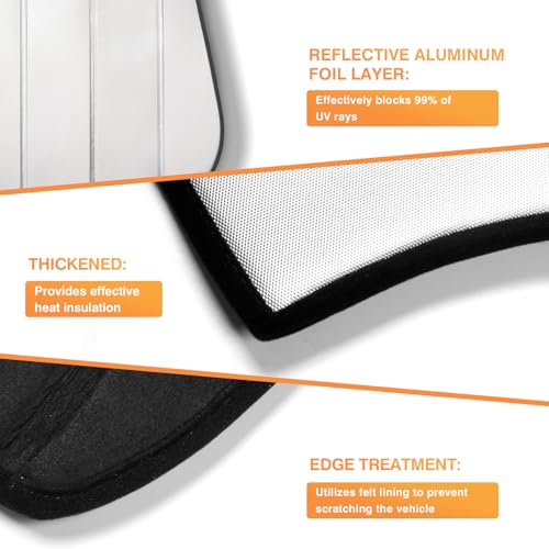 Image of KUST Windshield Sun Shade for Honda CRV 2023-2025 2026 Foldable Thicken Window Sunshade UV Protection Keep Cool Sunshield Easy Install Sun Visor Accessories Aluminum Film