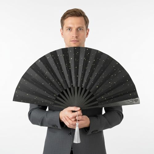 Grands éventails chinois pliables pour cosplay et performance scène - 4