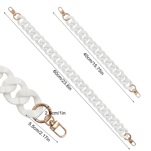 SourceTon 2 PCS Acrylic Bag Chains - 15.7" & 23.5" White Replacement Shoulder Straps | Detachable Replacement for Tote Bags, Purses, Clutches | DIY Purse Accessory Upgrade by SourceTon - Used condition - Image 6