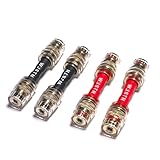 WJSTN 4 Pack 4mm Banana Plug Adapter & Multifunctional Audio Extension Cable Coupler - Connect Banana Plugs, Bare Wires, Y-Spool Terminals for Input/Output 2 Red/2 Black (4)