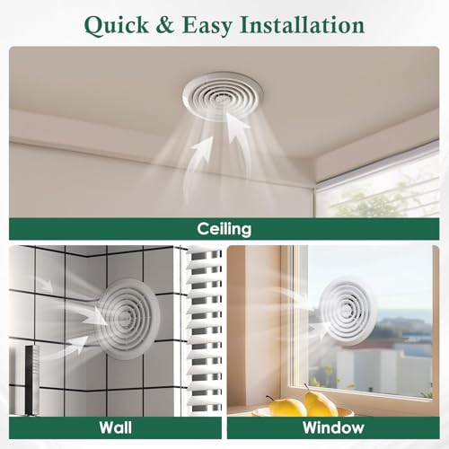 Bathroom Exhaust Fan 8", White Quiet Ceiling Exhaust Fan 110 CFM, 1.0 Sones Ideal Ventilation for Bathroom, Kitchen, RV, Mobile Home, Garage (110V) - Image 6