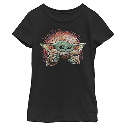 T-shirt Mandalorian Star Wars fille noir coupe courte imprimé XS