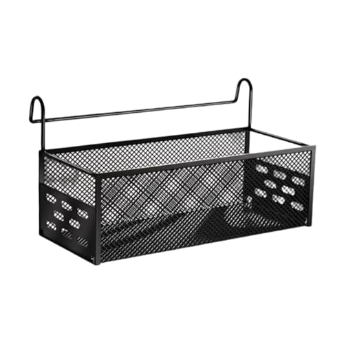Qianly Dorm Bedside Organizer Bett Organizer Eisen Hänge Aufbewahrungskorb Platzsparende Ablage für Jugendzimmer Wohnung 33cmx16.5cmx12cm