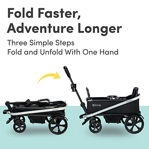 Bob Gear Renegade Foldable Stroller Wagon With 3 Seats, 5-Point Harness System, All-Terrain Tires, And Push And Pull Handle, Nightfall #TOP5