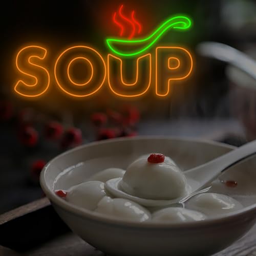Image of Soup Neon Sign, Soup Led Sign, Soup Neon Light, Food Shop Led Light, Japanese Restaurant Room Wall Decor, Restaurant Neon Light, Chef Neon Lights, Family Party Bedroom Music Concert Bar Hotel Birthday