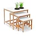 Produktbild Relaxdays Beistelltisch BAMBOO 3-Satztisch Wohnzimmertisch Holz-Bambus & weiss lackierte Tischplatte 3er Set verschiedene Größen Couchtisch 50, 40 & 30 cm Sofatisch im skandinavischen Stil, natur