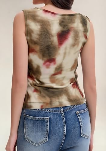 GERT COREL Women's Cowl Neck Sleeveless Top 2040 Sleeveless Ruched Floral Printed Shirts Summer Tank Tops - image 6