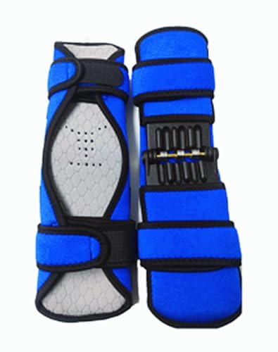 Hueyaus膝サポーター 半月板サポーター 靭帯損傷 ひざ用 サポート 膝安定 膝保護 金属バネ 通気性 ランナー/ランニング/バレーボール//テニスゴルフ/登山 スポーツ全般 締めるタイプ 膝固定 日常生活 高齢者 男女兼用 (ブルー)