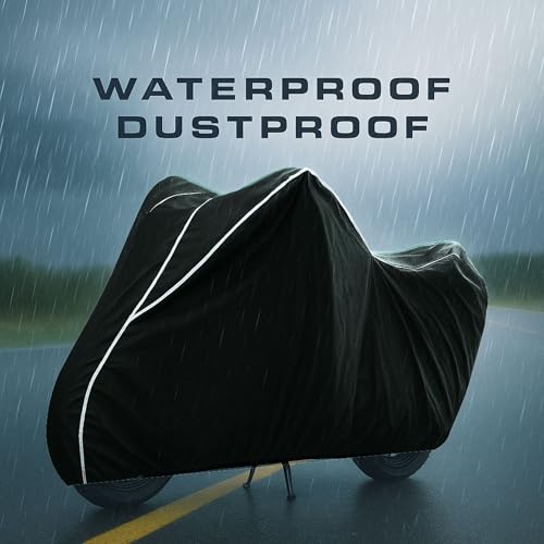 Image of 100% Waterproof Jupiter 125 Bike Cover | Polyester Body Cover for Rain & Sun | UV Protection, Dustproof, Scratch Resistant, Windproof, Heat Resistant, Vehicle Specific Fit (Black)