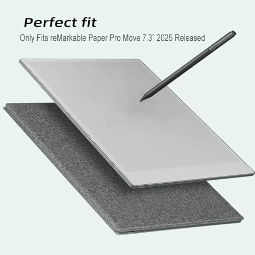 Funda para reMarkable Paper Pro de 7.3" gris con tapa plegable y auto-activación 5