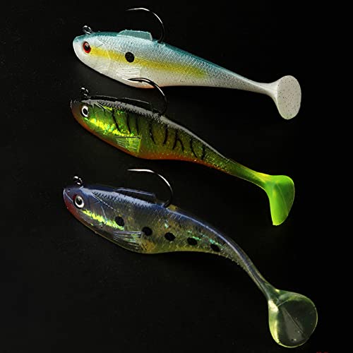 Dmshark Pre-Rigged Jig Head Paddle Tail Fishing Lures Swim Shad 3Pcs 4" 1Oz Soft Plastic Swimbait For Freshwater And Saltwater (Chartreuse Shad) #TOP3