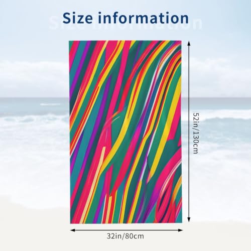 Toalla de playa arcoíris unisex cómoda y de secado rápido 5