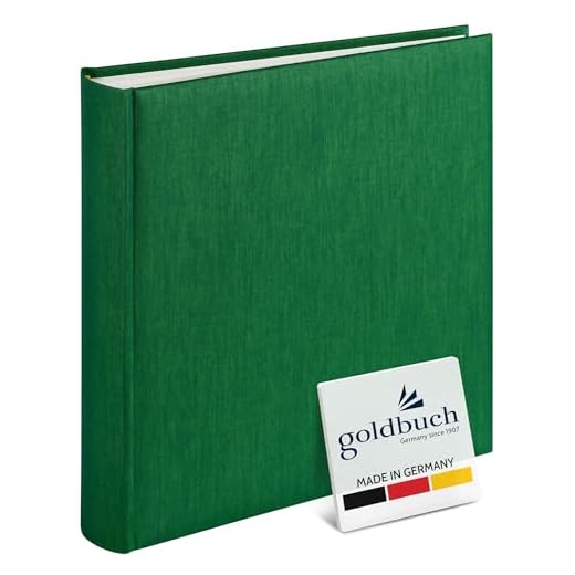 goldbuch 31806 Fotoalbum Summertime Trend, 30 x 31 cm, Fotobuch mit 100 weiße Seiten & Pergamin Trennblättern, Foto Album aus Leinen, Erinnerungsalbum, Dunkelgrün