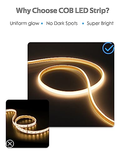 Cinta LED COB exterior impermeable 25 m luz cálida 3000K miniatura 4