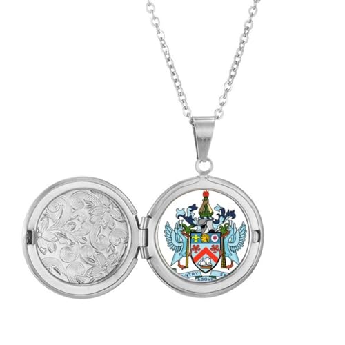 Collier médaillon emblème Kitts et Nevis pour sublimer vos tenues d'été