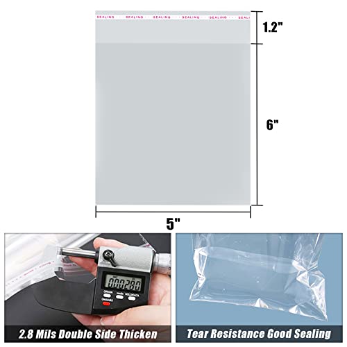 Cookie Bags Cellophane Bags Clear Cellophane Treat Bags For Cookies, 5X6 Inch Individual Cookie Bags For Gift Giving Packaging, 100Pcs Plastic Self Adhesive Cookie Wrappers Candy Bags Cookie Gift Bag #TOP5