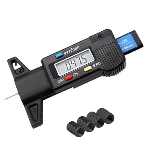 Digital Tire Tread Depth Meter, 0-25.4mm / 1Inch Tyre Guage, with Large LCD Display, for Cars, Vans, Trucks, Motorbikes