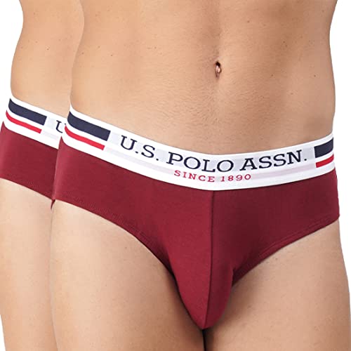 Image of U.S. Polo ASSN. Men's I006 Elasticized Waist Pure Cotton Underwear Briefs - Pack of 2