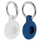 NUOBESTY 2 Pièces Housse de Protection Silicone pour Lot de Blanc Bleu avec Porte Clé Co...