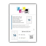 feuilles A4 avec 16 étiquettes 105 x 37.1 mm