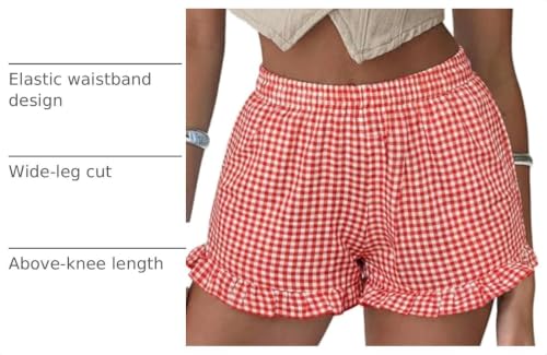 Image of Boxer Shorts for Women Pajama Gingham Shorts