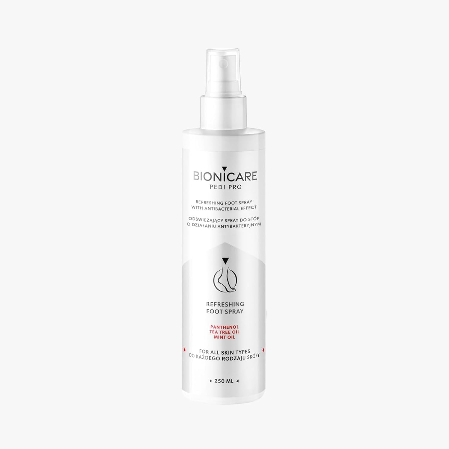 Spray Rinfrescante per i Piedi - Profumo di Menta - Adatto alle Pelli Sensibili - Cura Quotidiana della Casa - Aiuta a Rigenerare la Pelle - Applicazione Comoda - 250 ml