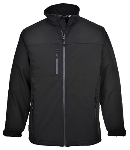 Portwest Chaqueta Softshell (3 Capas), Tamaño: 5XL, Color: Negro, TK50BKR5XL