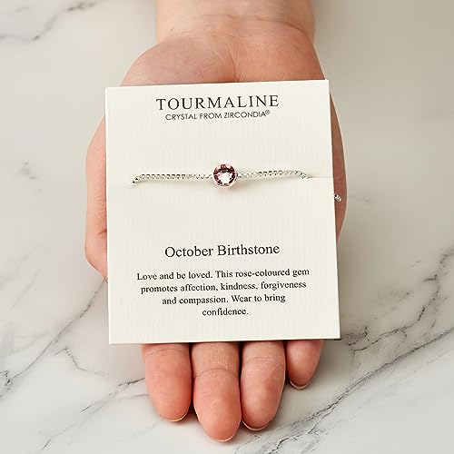 Philip Jones October (Tourmaline) Birthstone Bracelet Created with Zircondia® Crystals - Image 7