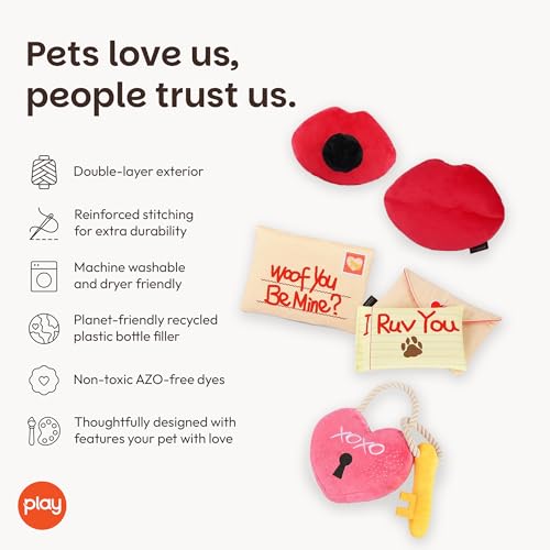 Juguetes Mordedores de Peluche Love Bug para Perros (3 piezas) miniatura 3