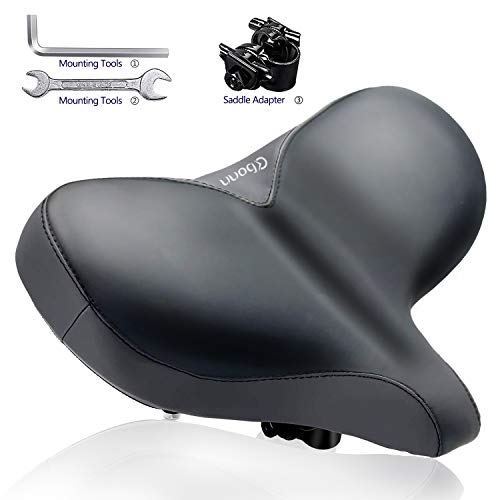 OKBONN Oversized Bike Seat - Wide Bicycle Seat Waterproof Bike Saddle Padded Seat